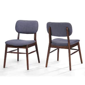 Colette Charcoal and Natural Walnut Dining Chairs (Set of 2)