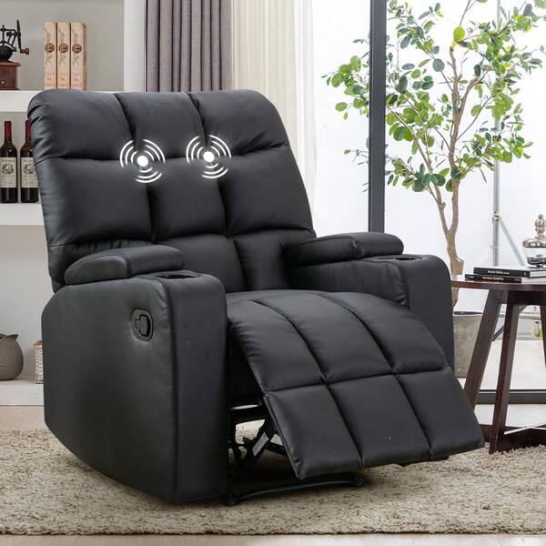 Faux leather manual recliner with massage discount