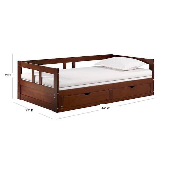Alaterre Furniture Melody Chestnut Twin, Twin Beds To King Size