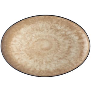 ColorKraft Essence Citrine 16 in. Brown Stoneware Oval Platter