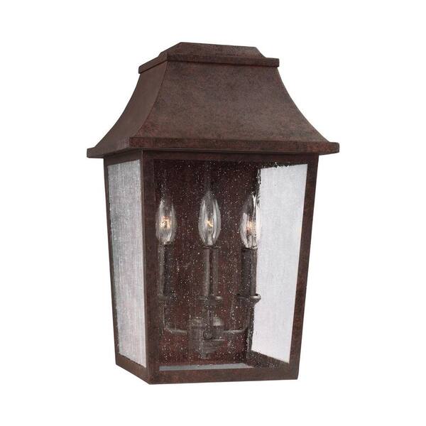 Generation Lighting Estes 3-Light Patina Copper Outdoor Wall Fixture