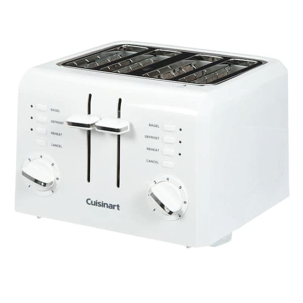 Cuisinart Compact 4-Slice White Wide Slot Toaster with Crumb Tray CPT-142 -  The Home Depot