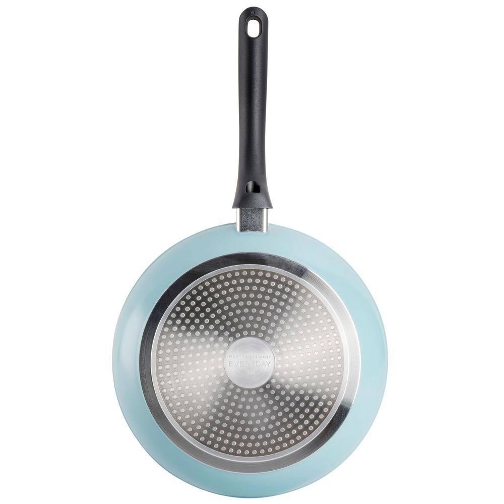 Dusty Blue 11 Inch Aluminum Nonstick Frying Pan with Enameled Finish