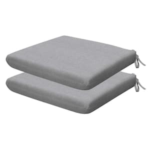 Outdoor Universal Dining Seat Cushion Textured Solid Platinum Grey (Set of 2)
