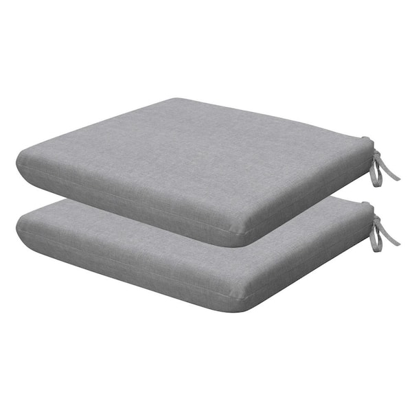 Honeycomb Outdoor Universal Dining Seat Cushion Textured Solid Platinum Grey (Set of 2)