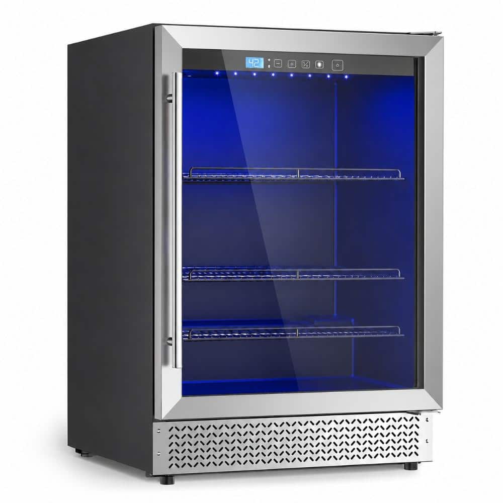 23.5 in. 180 Cans Beverage Refrigerator with Reversible Door, Glass Door & LED Light, 37–64°F price history on PriceWatchPro