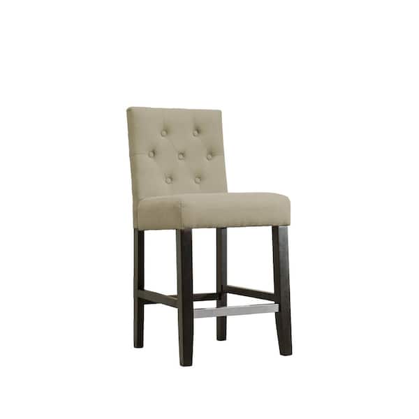 Best Master Furniture Heather Beige Upholstered Bar Stools, 24 in., (Set of 2)
