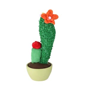 12 in. Green Potted Mixed Artificial Plush Cactus Plant