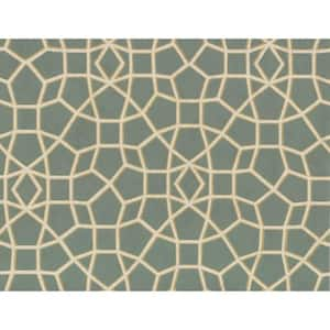 Ronald Redding Dark Green and Gold Sculptural Web Paper Unpasted Matte Wallpaper 27 in. x 27 ft.