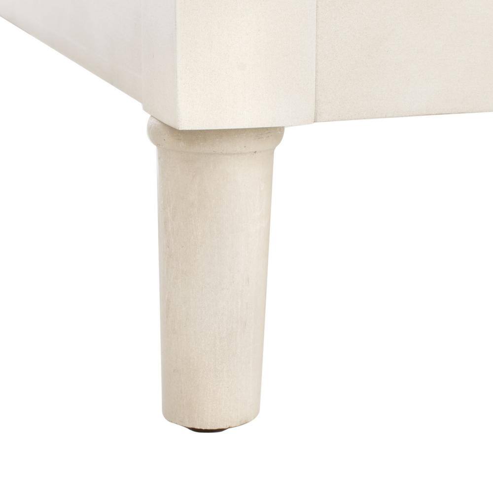 White Washed Wood Writing Desk with Drawer and Shelves