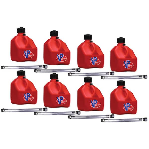 Vp Racing Plastic 3 Gal Square Racing Liquid Container Utility Jug Red 8 Pack 8 X 4163 Ca 1447