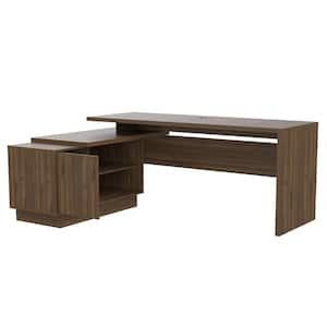 Emery 65 in. Natural Finish L-Shaped Desk