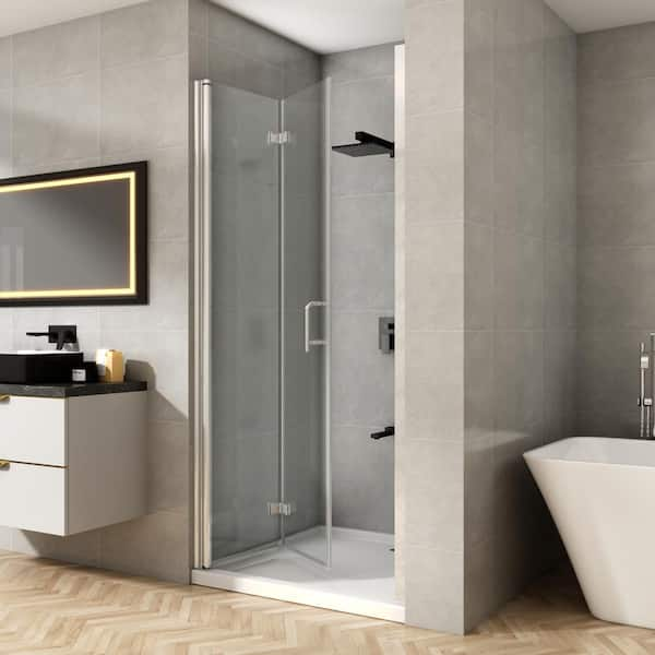 42.8'' W x 78.74'' H Bi-Fold Door Framed Shower Door