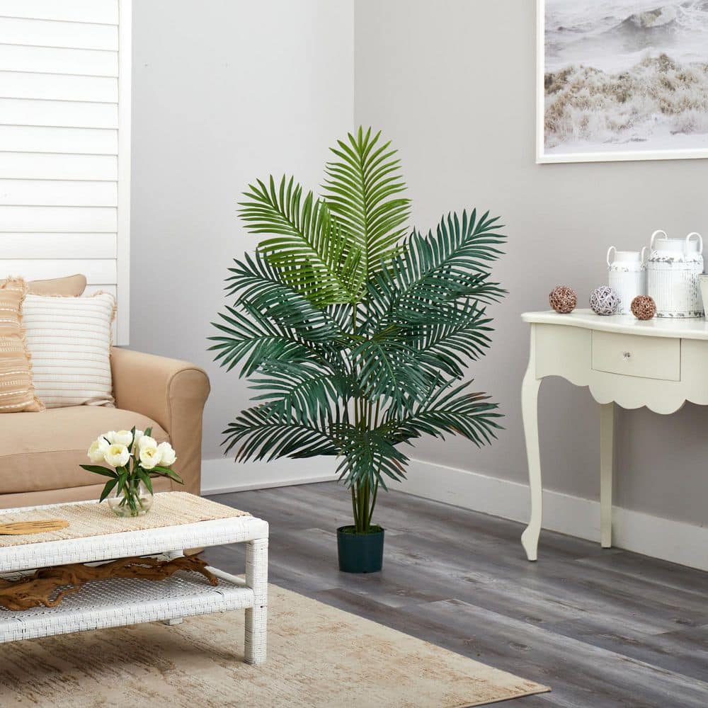 Nearly Natural 5-Foot Tall Artificial Paradise Palm Tree with Plastic Pot