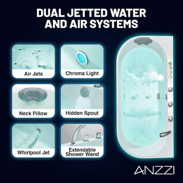 ANZZI Stone Belle 67 in. x 32 in. Flatbottom Freestanding