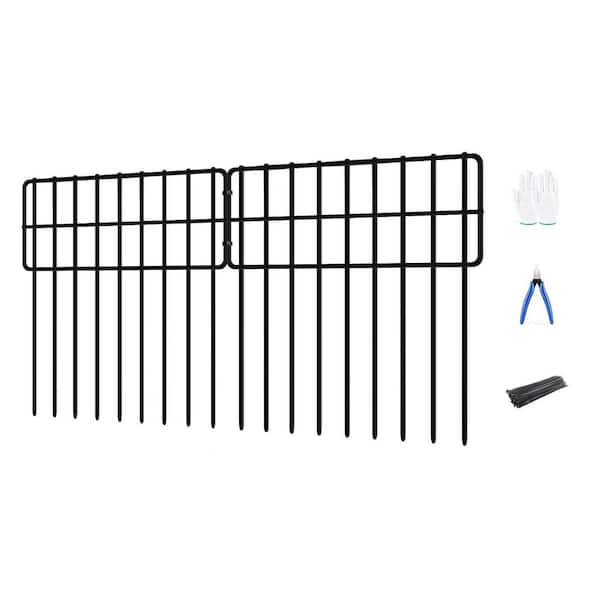 Phewnyzo 13 in. Metal Garden Fence 30-Panels No Dig Animal Barrier Rabbit Fencing