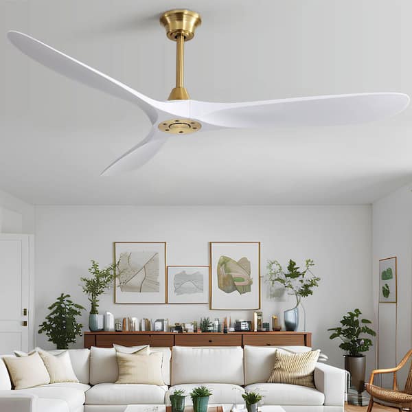 ARISKEEN 60 in. Smart Indoor Modern ABS Ceiling Fan With 6 Speed Smart Remote Control Reversible DC Motor For Bedroom-Gold