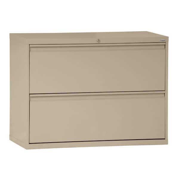 Sandusky 800 Series 30 in. W 2-Drawer Full Pull Lateral File Cabinet in Tropic Sand
