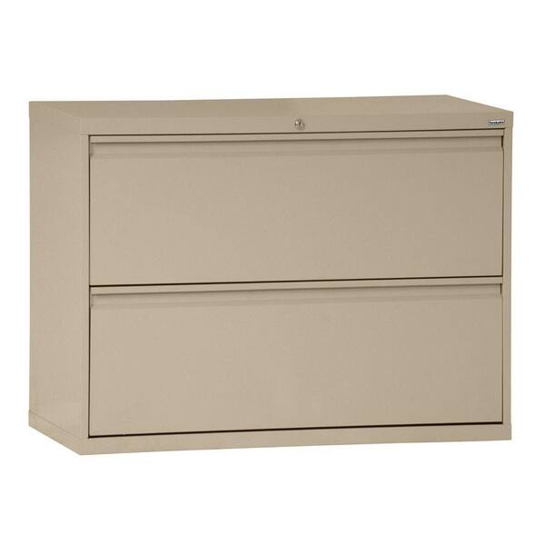 Sandusky 800 Series 36 in. W 2-Drawer Full Pull Lateral File Cabinet in Tropic Sand