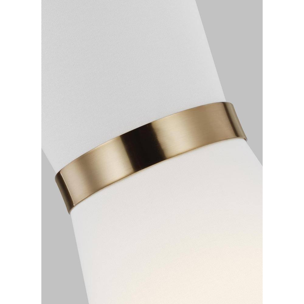Clark 9.75" Satin Brass and White Linen Pendant Light