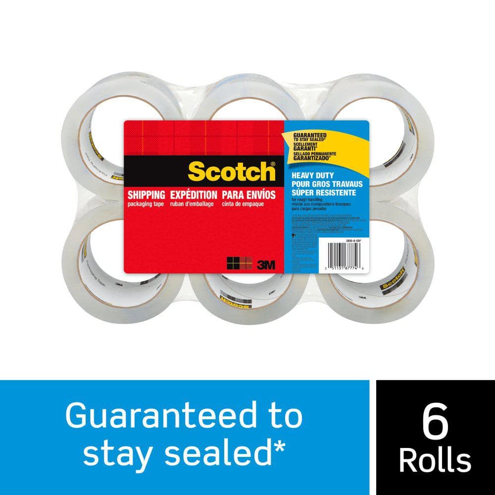 Material Handling Scotch Heavy Duty Shipping Packaging Tape Pack Of Six