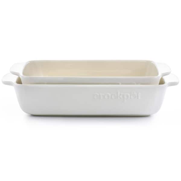 Crock-Pot Artisan 1.25 qt. Rectangular Stoneware Bake Pan in Cream  985120107M - The Home Depot