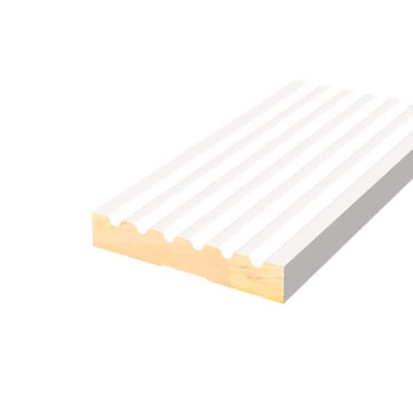9/16 in. D x 3-1/2 in. W x 96 in. L Primed Pine Finger Joint Wood Fluted Casing Moulding