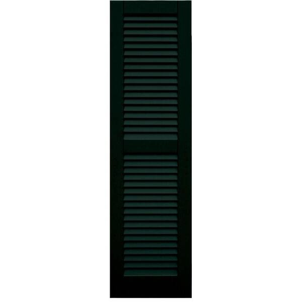 Winworks Wood Composite 15 in. x 55 in. Louvered Shutters Pair #654 Rookwood Shutter Green