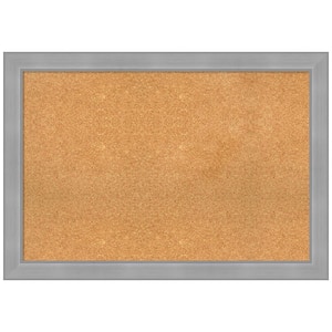 Vista Brushed Nickel 40.25 in. x 28.25 in. Framed Corkboard Memo Board