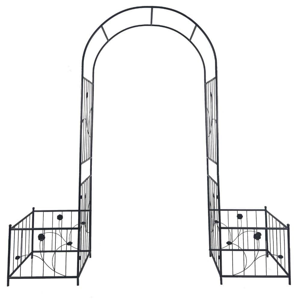Metal Outdoor Garden Arch with two plant support 79.5'' Wide x 86.6'' High Climbing Plants Support Rose Arch price history on PriceWatchPro