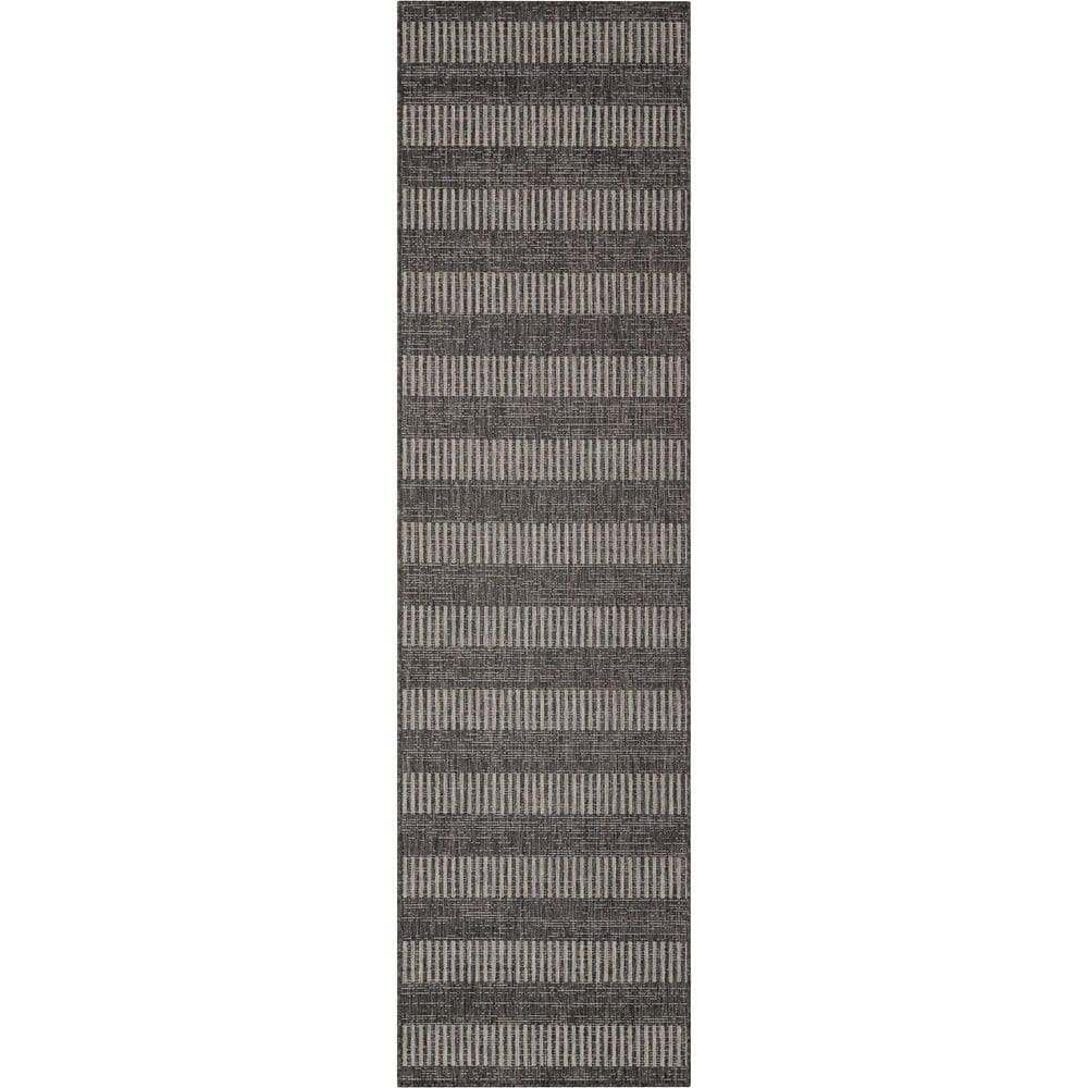 Well Woven Medusa Stria Black 2 ft. 7 in. x 9 ft. 10 in. Runner Indoor ...