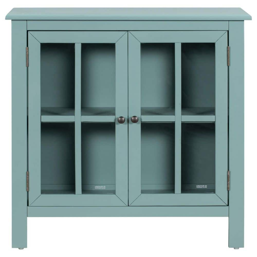 VERYKE Green Wood Accent Buffet Sideboard Storage Cabinet with Doors ...