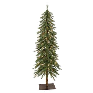 Pre-Lit 5 ft. Alpine Artificial Christmas Tree with 150 Lights, Green