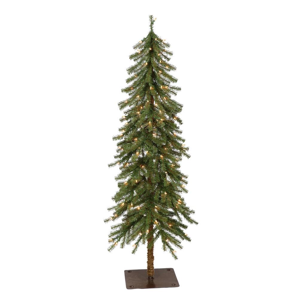 Puleo International 6 ft. Prelit Alpine Artificial Christmas Tree with ...