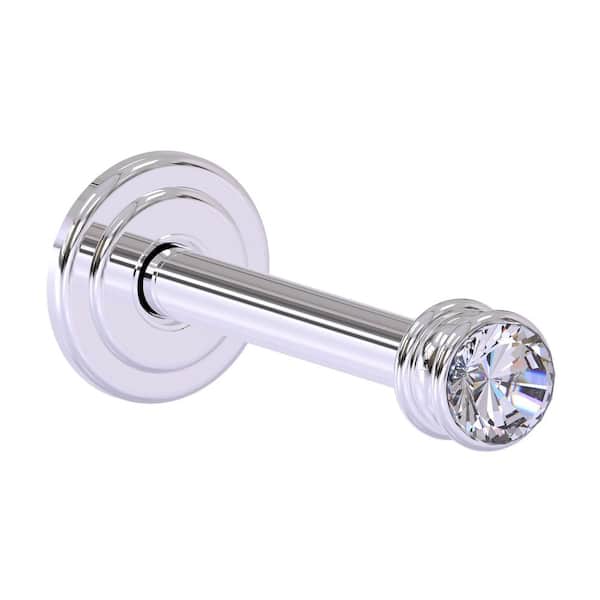 Carolina Crystal Collection 3.75 in. Retractable Wall Hook in Polished Chrome Brass Closet Rod