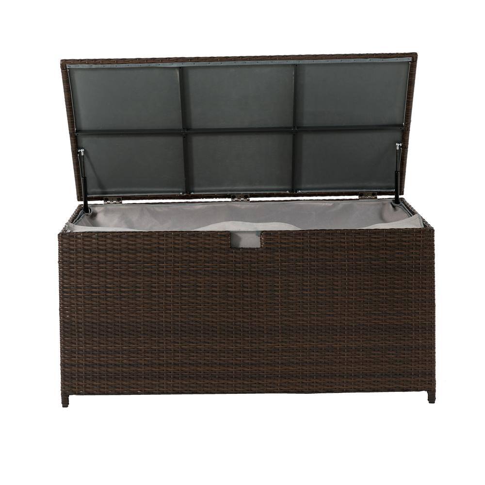 Brown Wicker 140 Gallon Outdoor Storage Deck Box