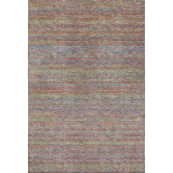 Mayfield Premium Machine Washable Abstract AMF2148 Terracotta 9 ft. x 12 ft. Area Rug