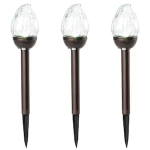 Solar Bronze LED Path Light with Color-Changing, 2 Modes (3-Pack)