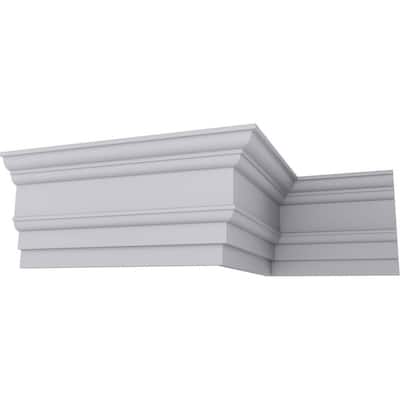 Ekena Millwork Traditional Massive Smooth 8.375 in. D x 8.375 in. W x 94.5 in. L Polyurethane Crown Moulding