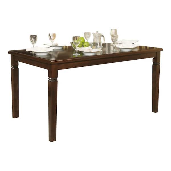 Benjara 60 in. Brown Wood Top 3 Legs Dining Table (Seat of 4)