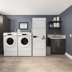 7.4 cu. ft Dryer vented Front Load Electric Dryer in White with Factory-Installed Coin Drop and Coin Box