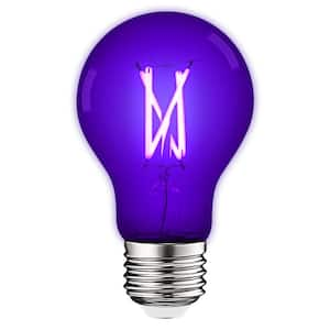 Edison UV Black Light Bulb, 6-Watt A19 LED Filament Black Light Bulb, UVA 397-407nm, Enclosed Fixture Rated, E26 Base