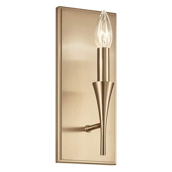 KICHLER Alvaro 1-Light Champagne Bronze Modern Bathroom Indoor Wall Sconce Light