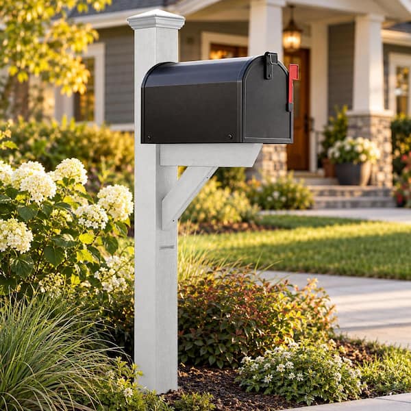 Hazleton Recycled Plastic Mailbox Post in White