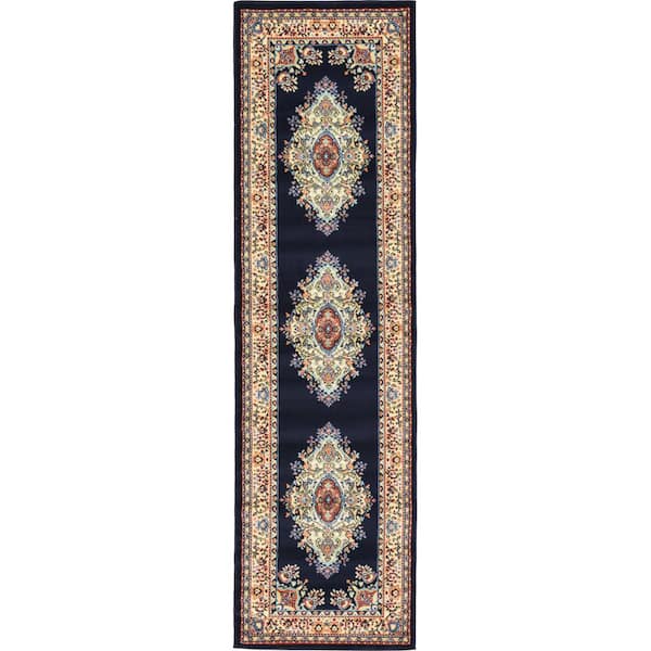 Reza Washington Navy Blue 2' 7 x 10' 0 Runner Rug