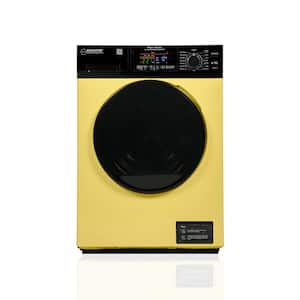 24 in. 1.9 cu.ft. Digital Compact 110V Vented/Ventless 18 lbs Washer Dryer Combo 1400 RPM in Yellow/Black