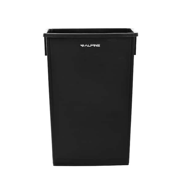 23 Gal. Black Waste Basket Commercial Trash Can with Swing Lid