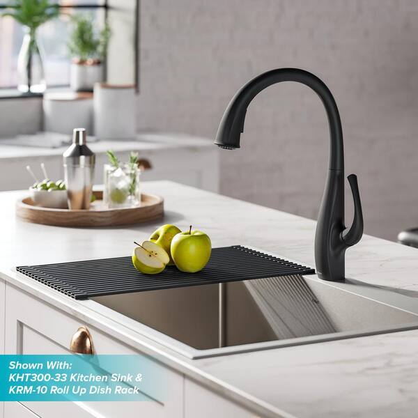Kraus Ansel Single-handle Pull-down Sprayer Kitchen Faucet in Matte Black for sale online 