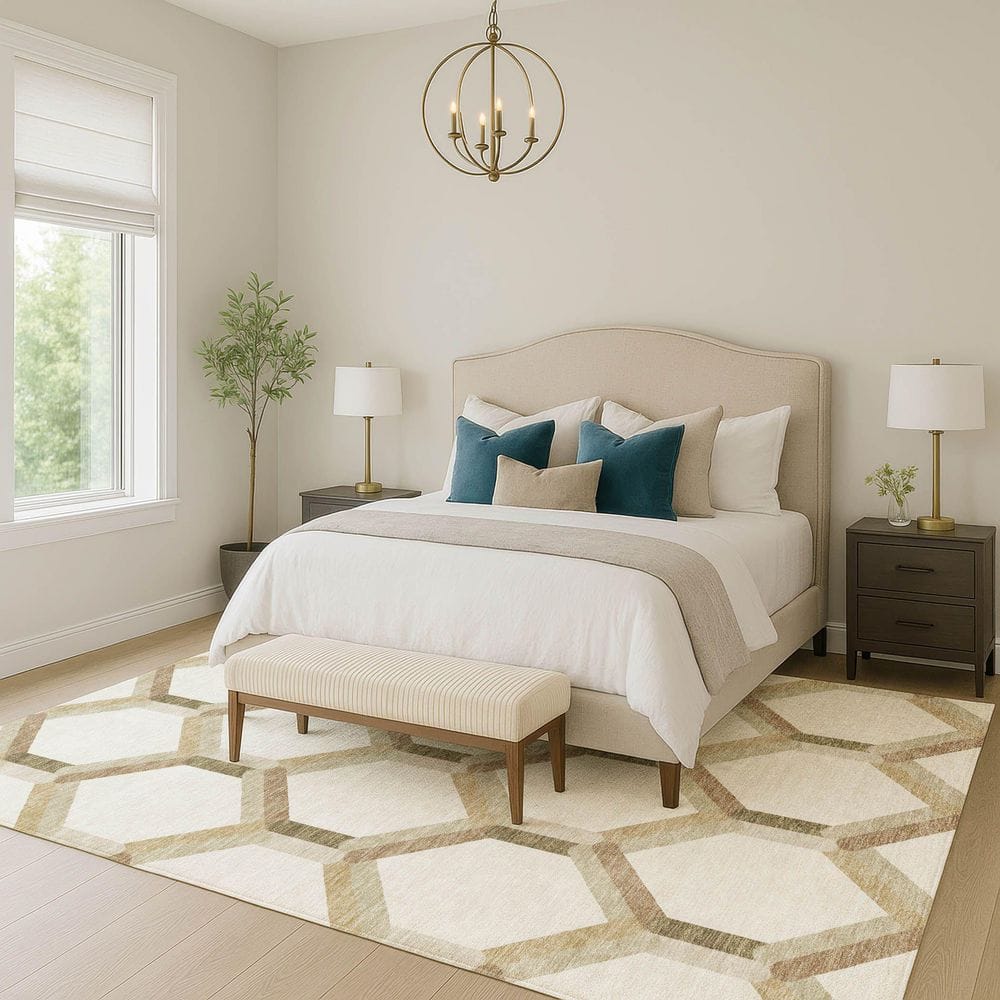 Chantille Machine Washable Indoor/Outdoor Abstract ACN2343 Ivory 9 ft. x 12 ft. Area Rug price history on PriceWatchPro