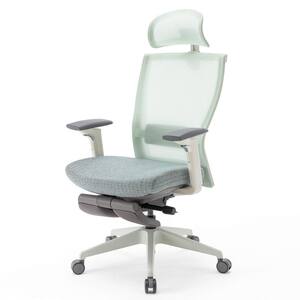 Green Adjustable Headrest Lumbar Support 5D Armrests Swivel Home Office Ergonomic Task Mesh Chair with Footrest